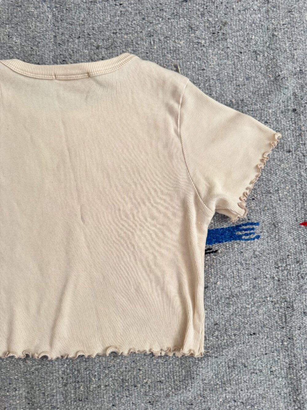 Lisa Says Gah Cotton Baby Rib Tee Cream Size S - Picture 3 of 4
